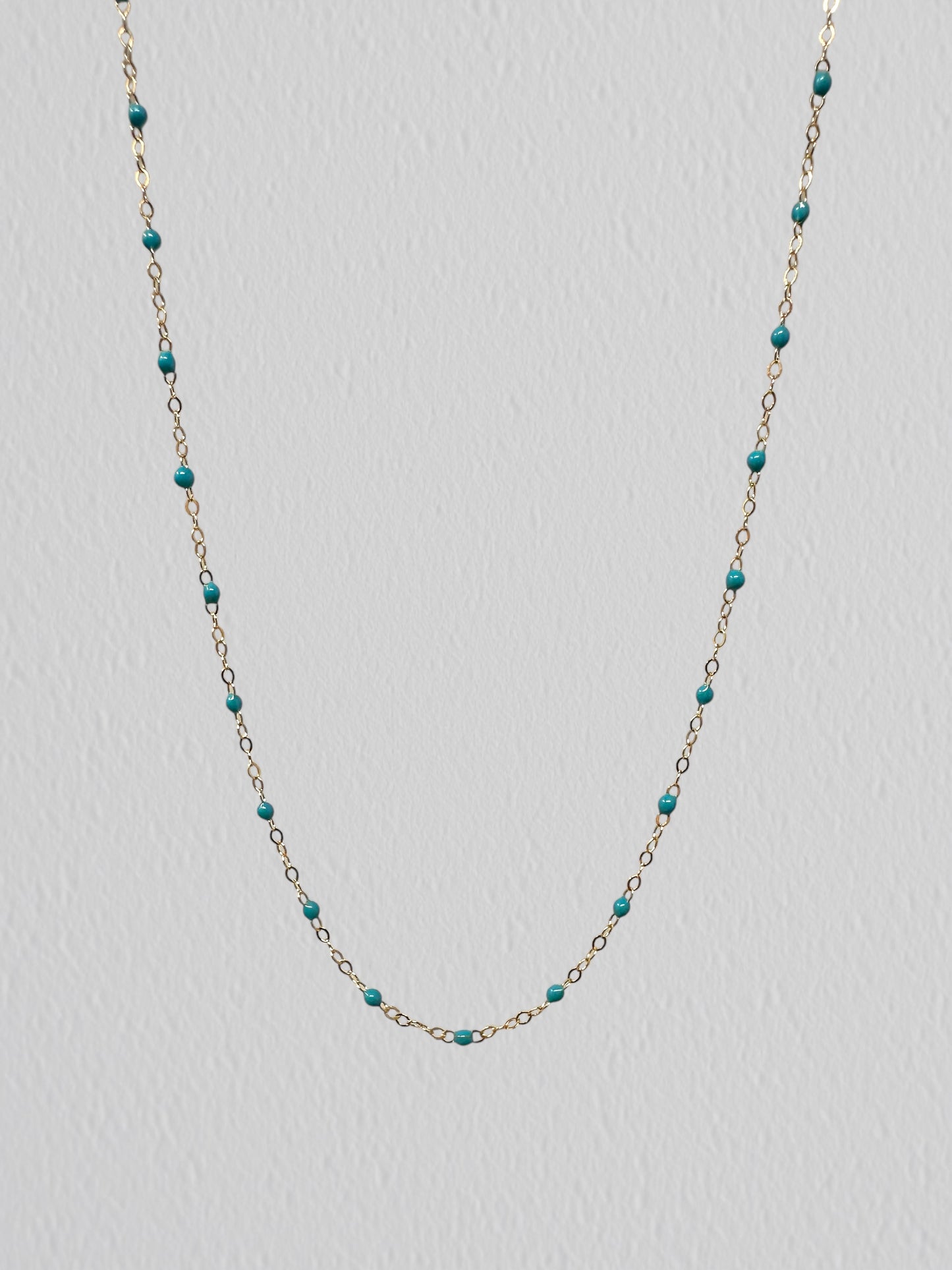 Gold Filled Blue Enamel Chain