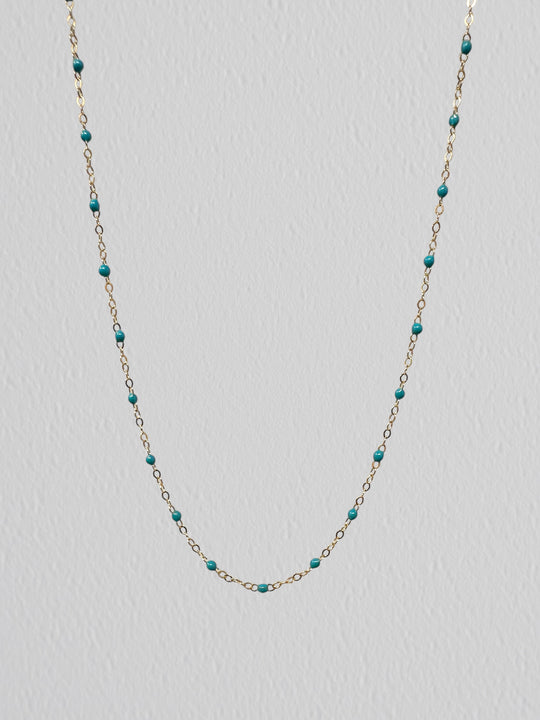 Blue Enamel Chain: 14k Gold Filled and 925 Sterling Silver