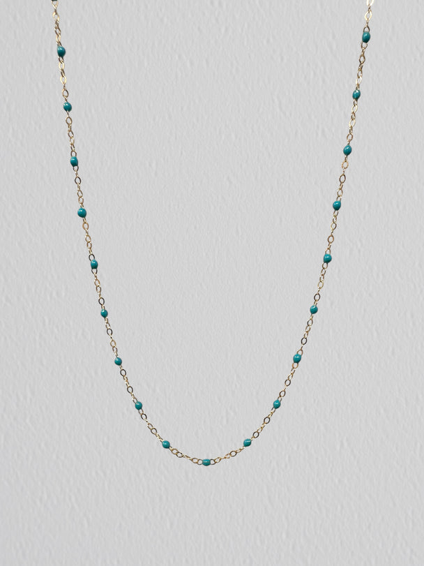 Blue Enamel Chain: 14k Gold Filled and 925 Sterling Silver