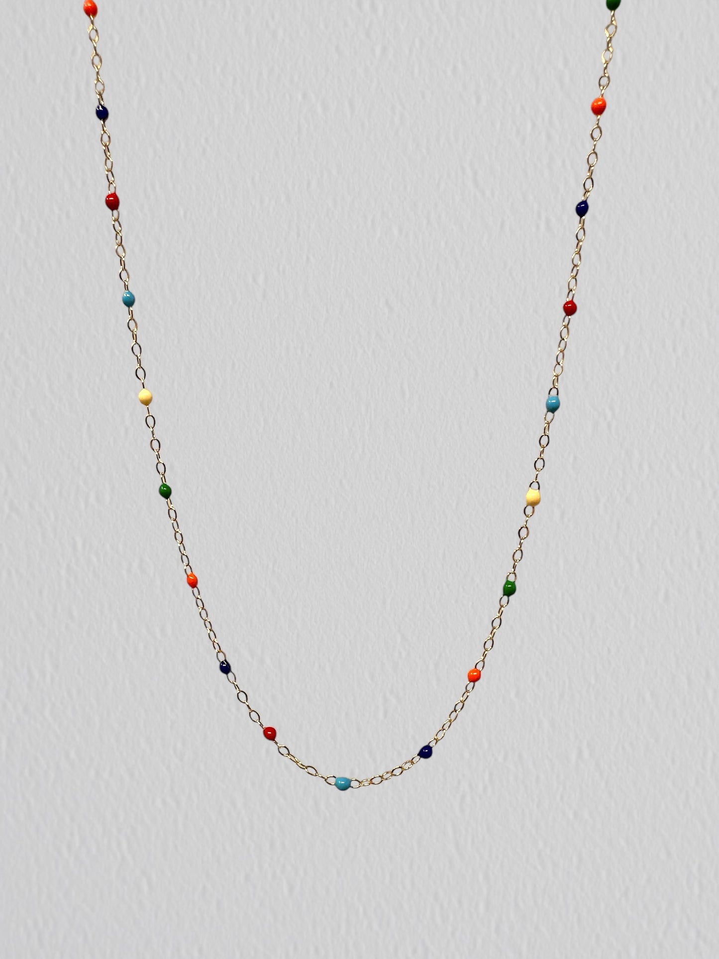 Gold Filled Multi-Colored Enamel Chain
