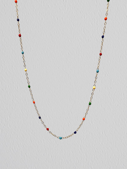Rainbow Enamel Chain: 14k Gold Filled and 925 Sterling Silver