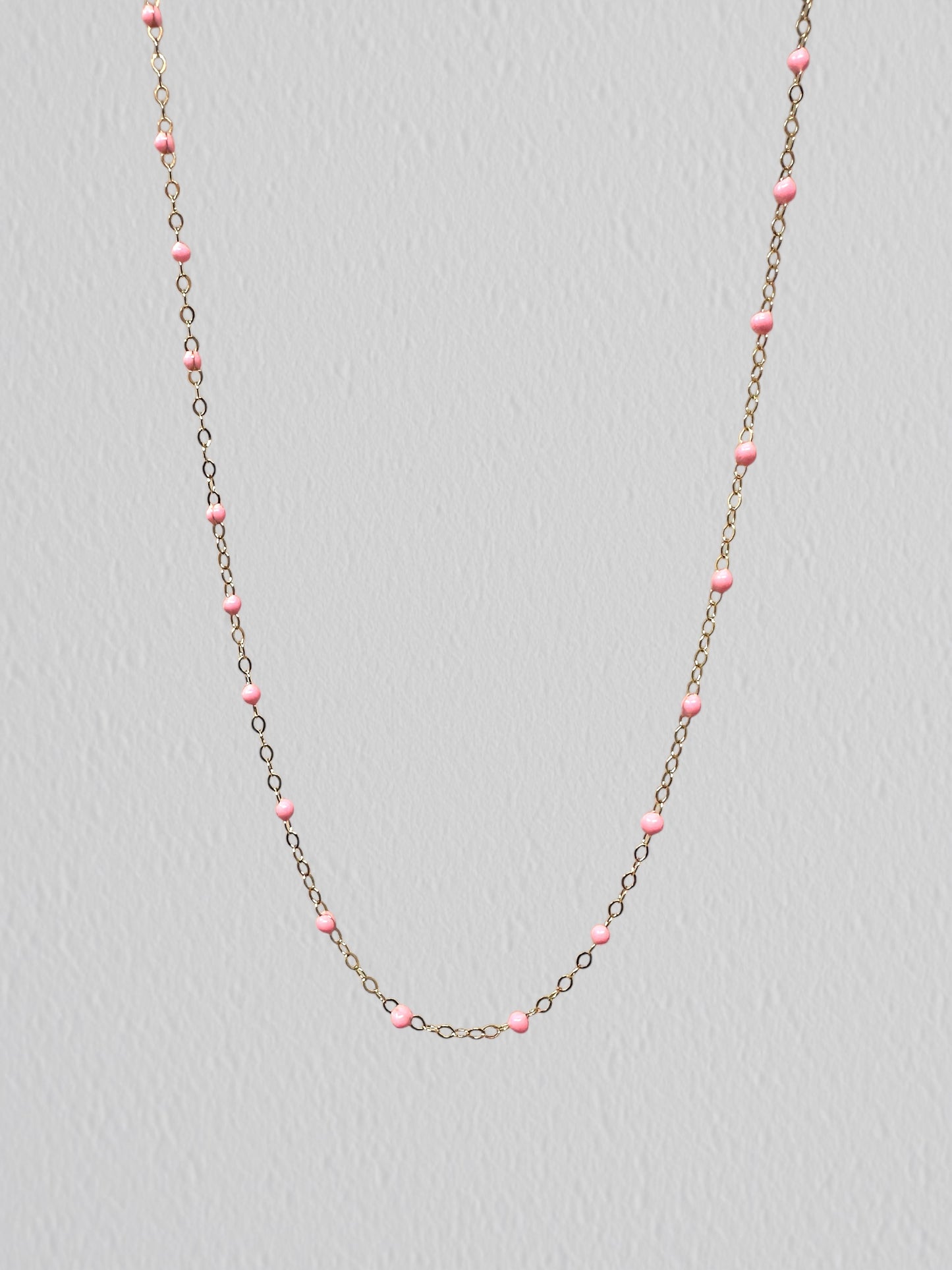 Gold Filled Pink Enamel Chain