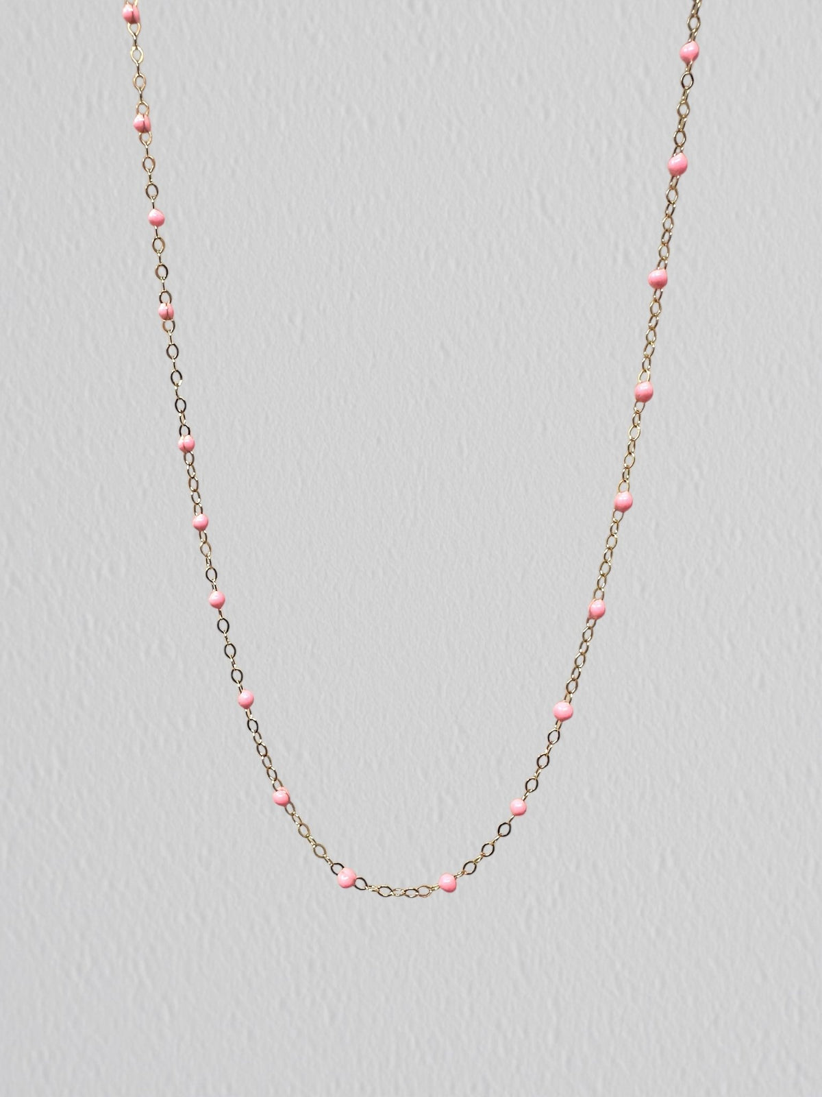 Pink Enamel Chain: 14k Gold Filled and 925 Sterling Silver - ForeverFindingsCo
