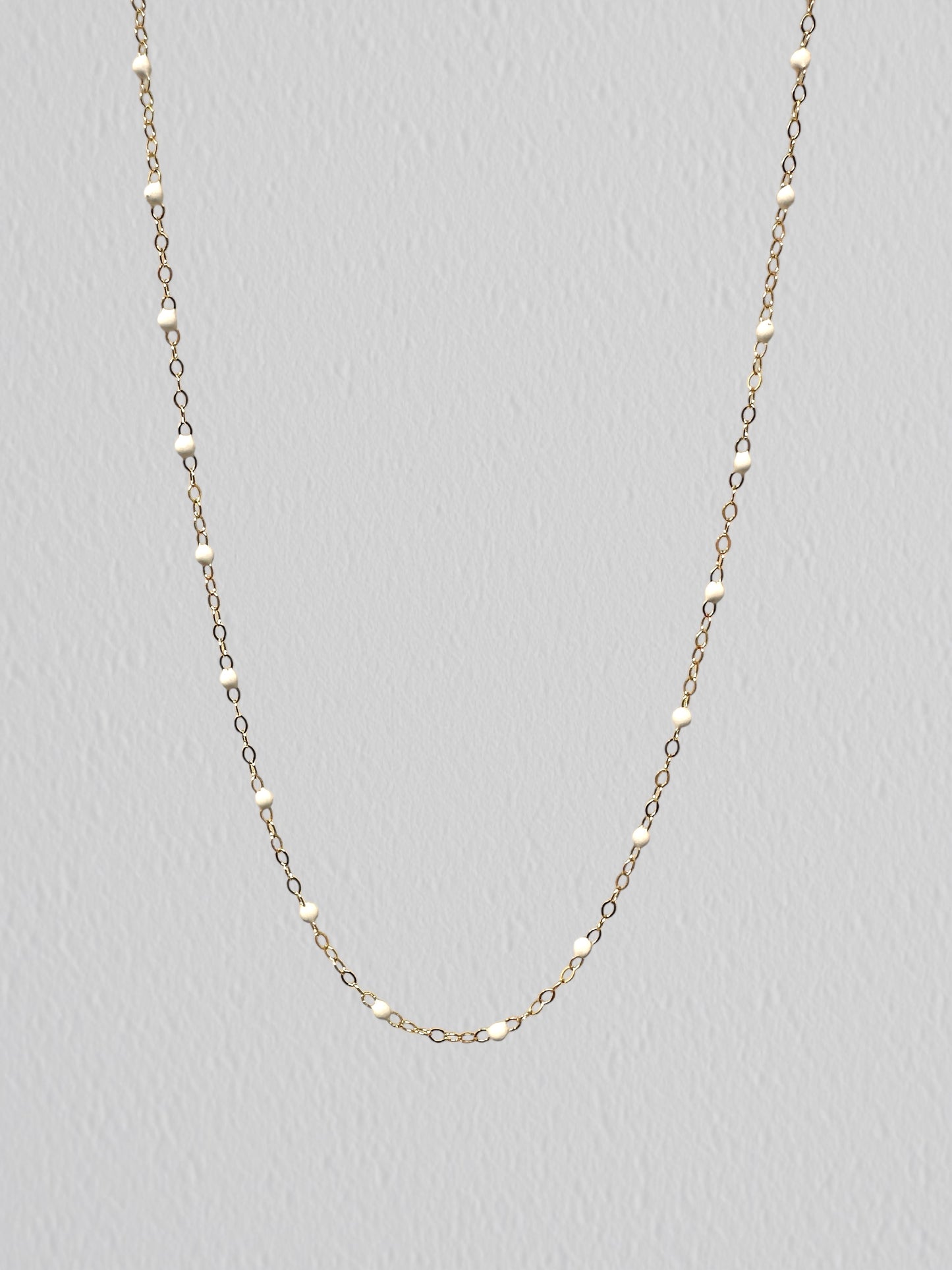 Gold Filled White Enamel Chain