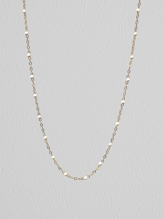 Gold Filled White Enamel Chain