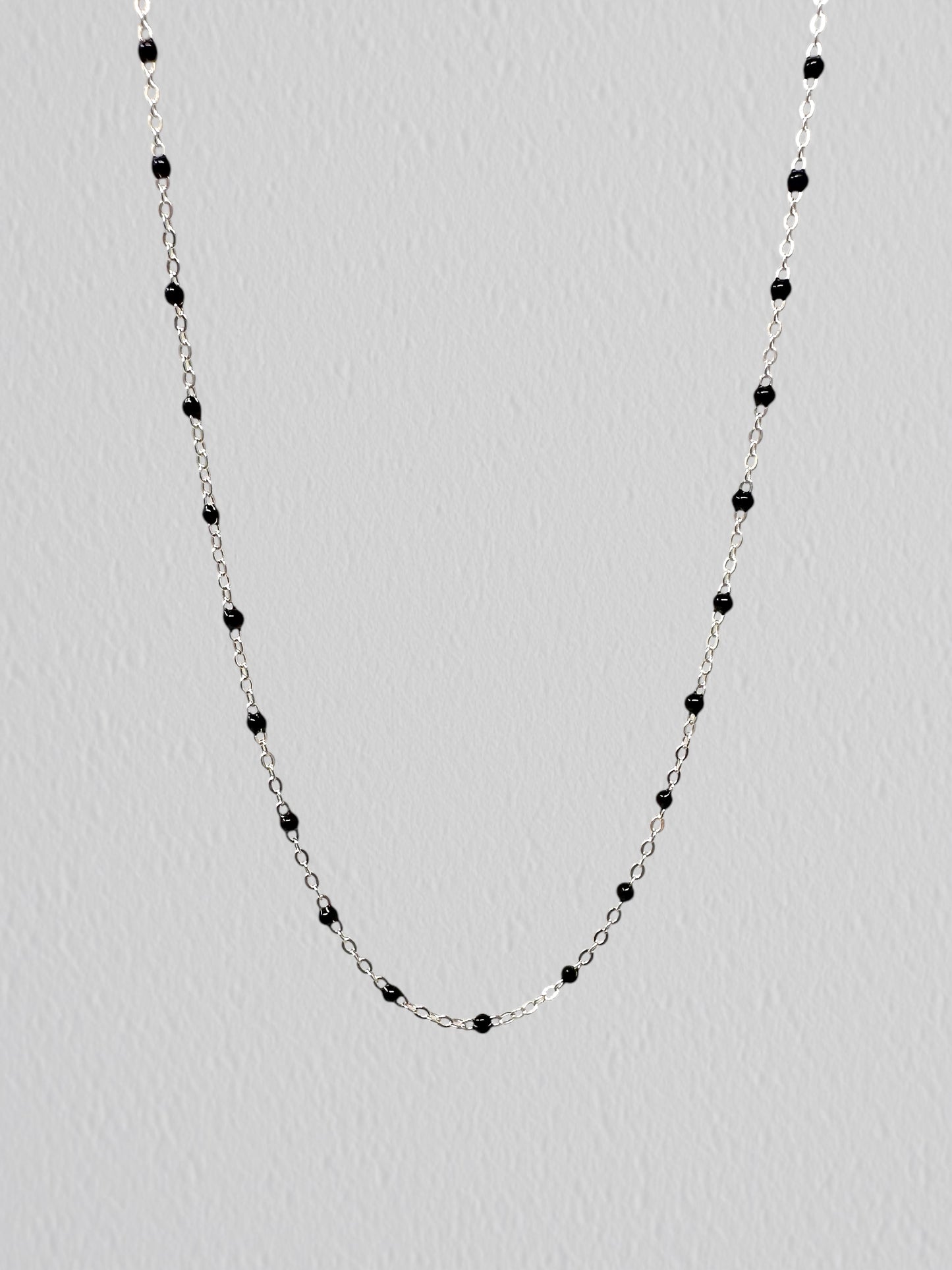 Sterling Silver Black Enamel Chain