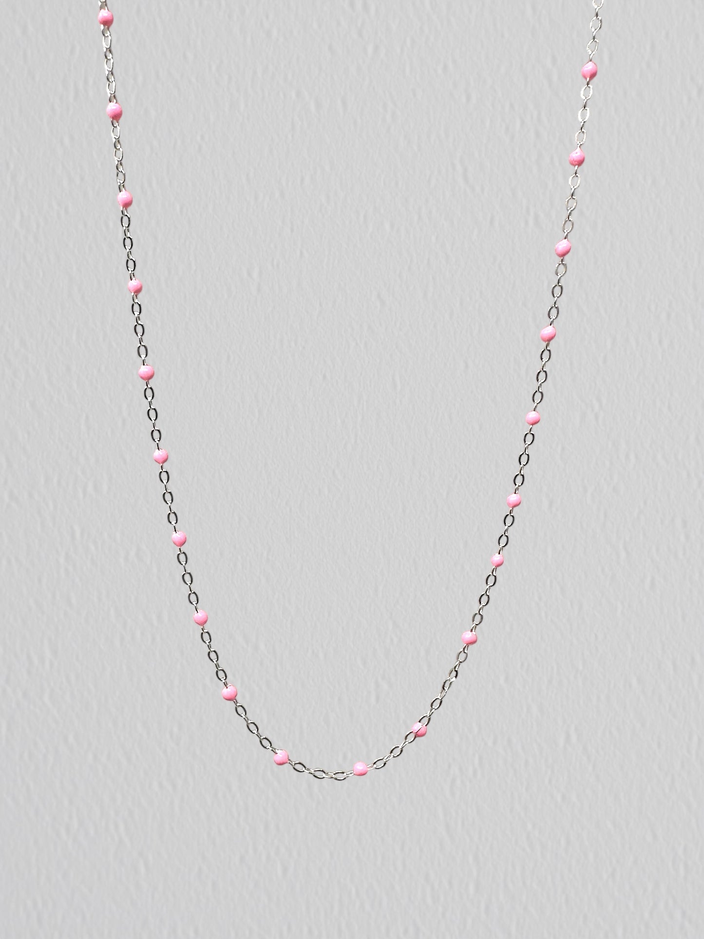 Sterling Silver Pink Enamel Chain