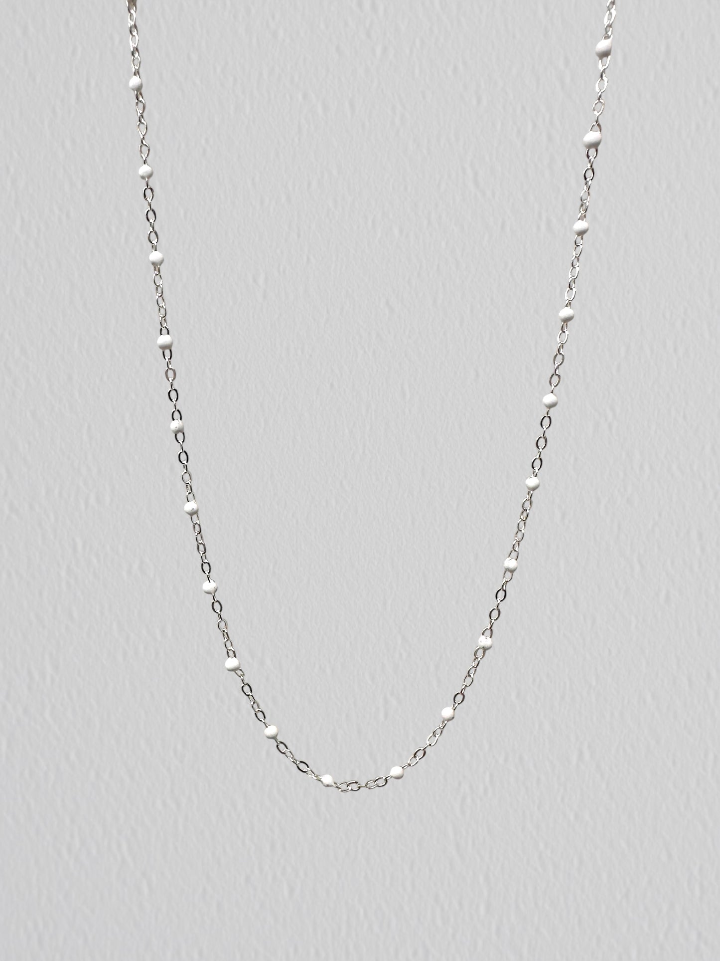 Sterling Silver White Enamel Chain