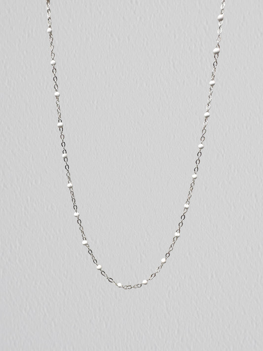 Sterling Silver White Enamel Chain