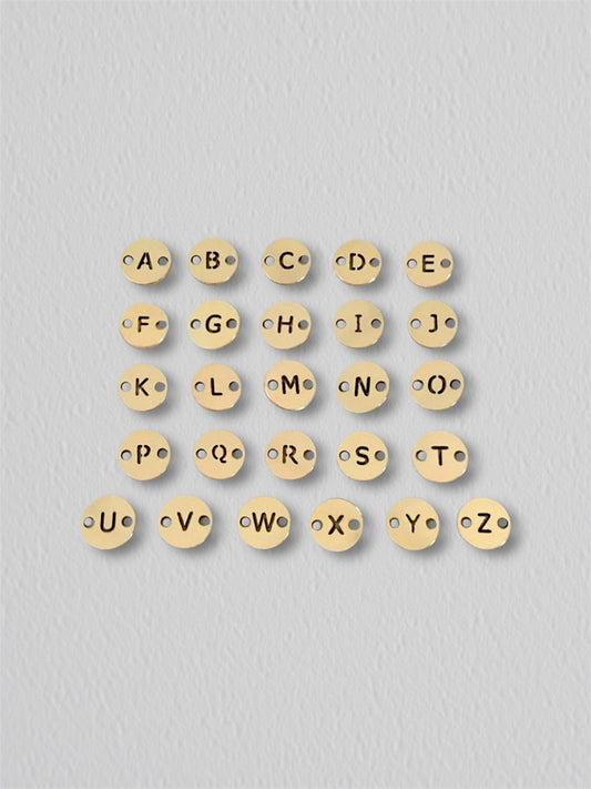 Gold Filled Letter Disc Charm