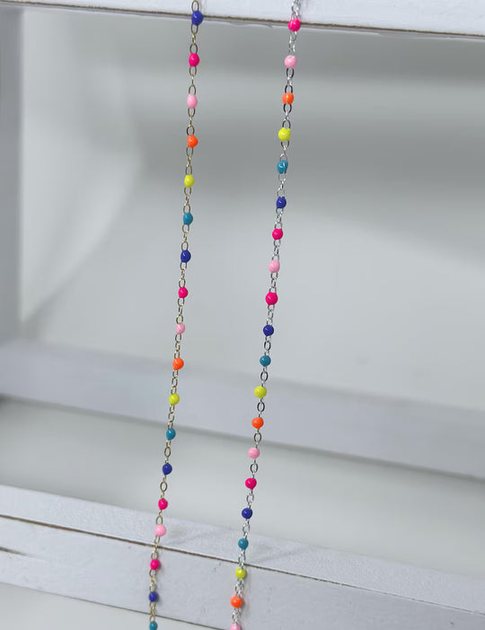 Bright Enamel Chain: 14k Gold Filled and 925 Sterling Silver