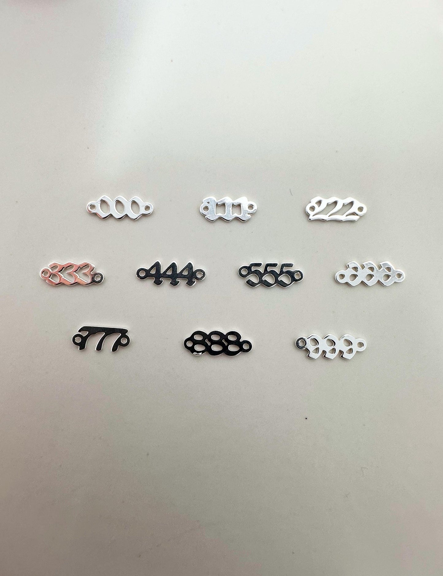 Angel Number Connector Charm Sterling Silver