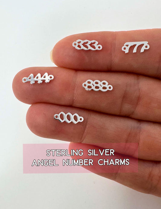 Angel Number Connector Charm Sterling Silver