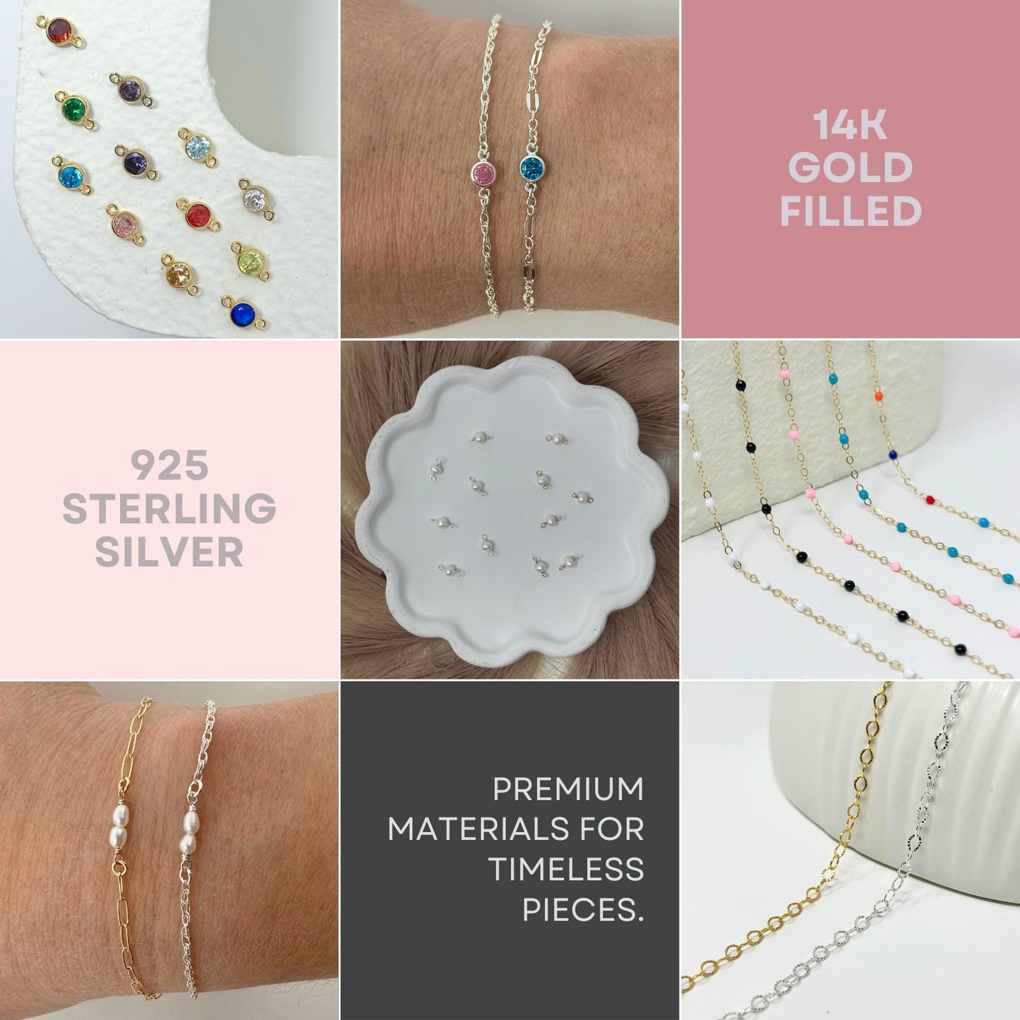 Angel Number Connector Charm Sterling Silver