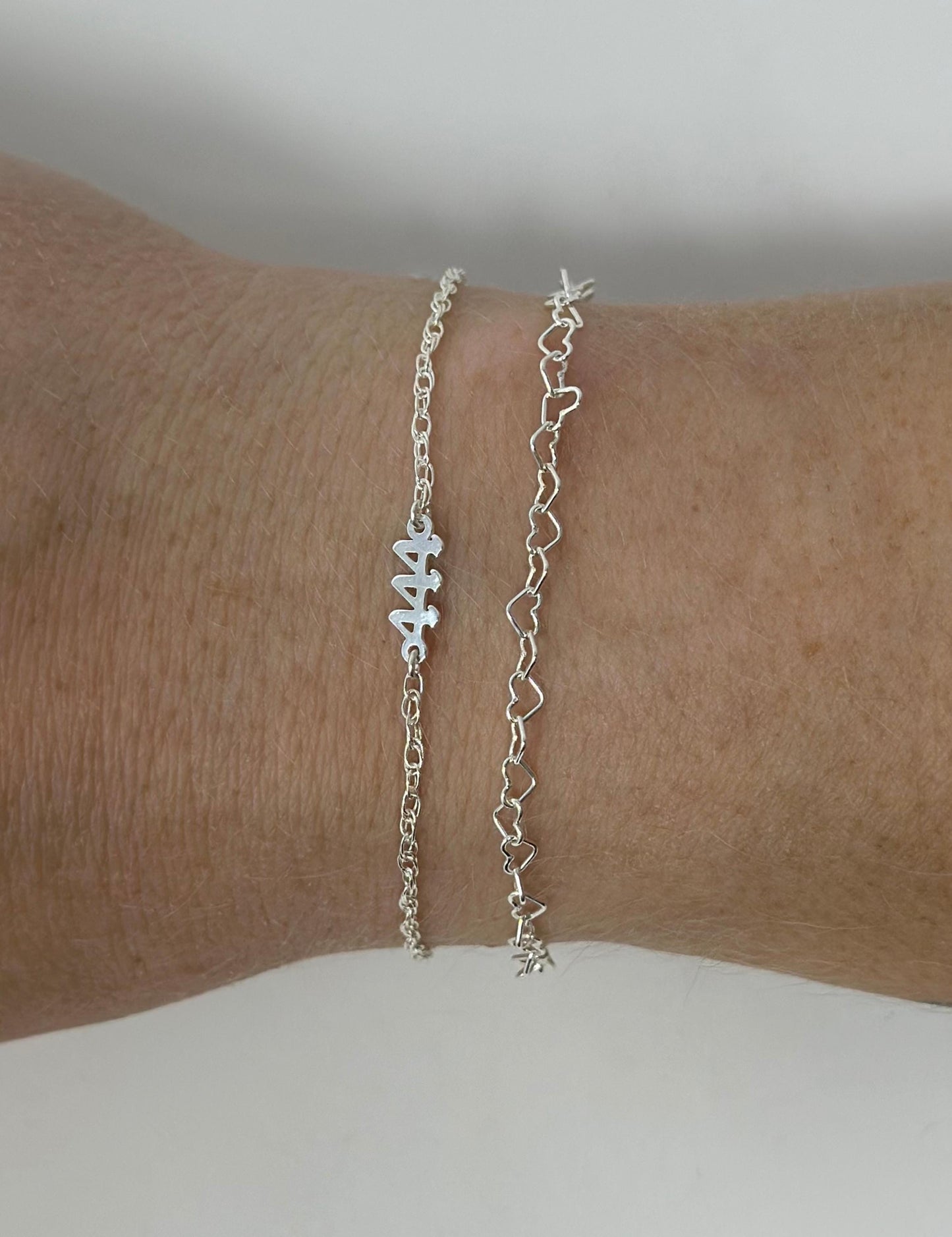 Angel Number Connector Charm Sterling Silver