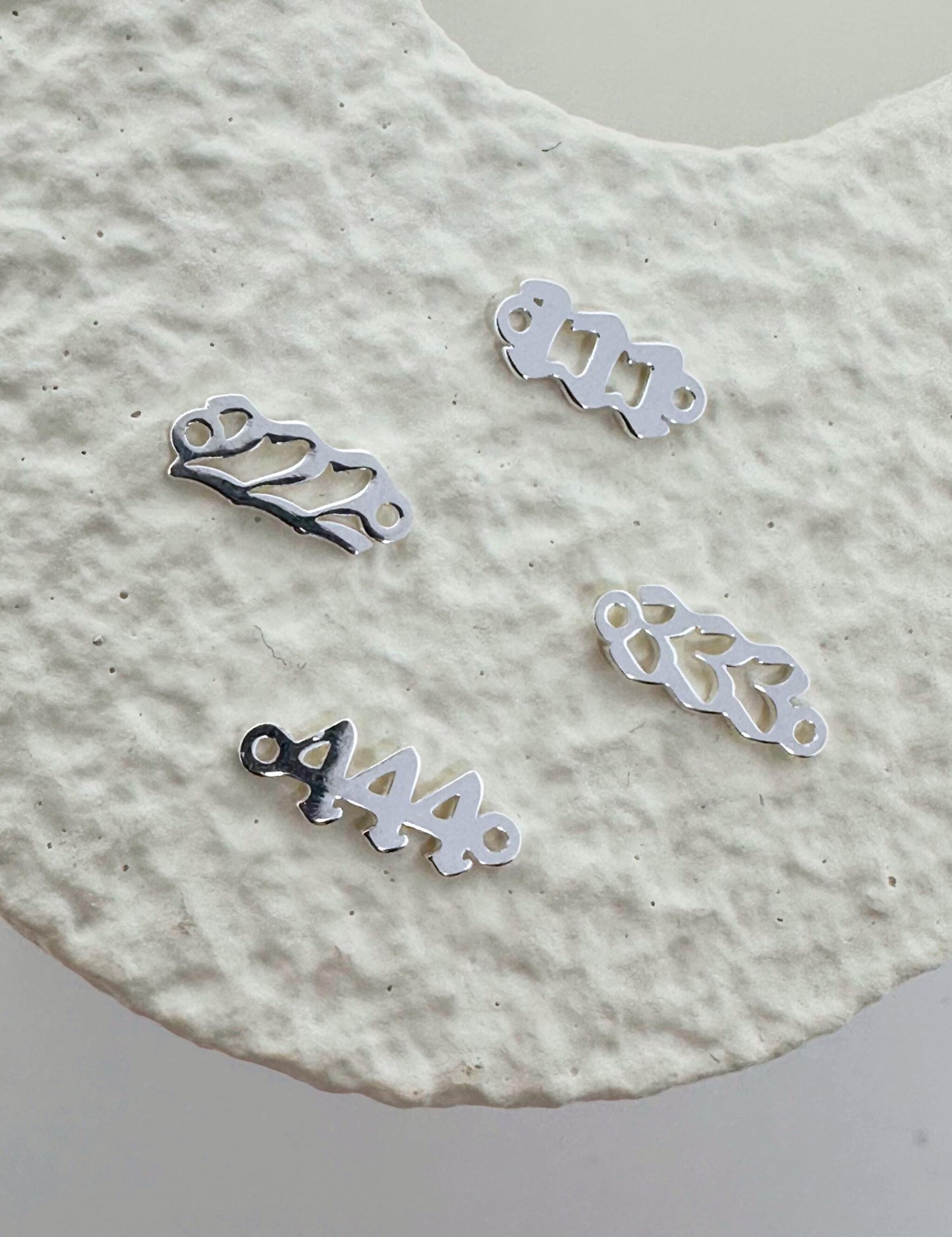 Angel Number Connector Charm Sterling Silver