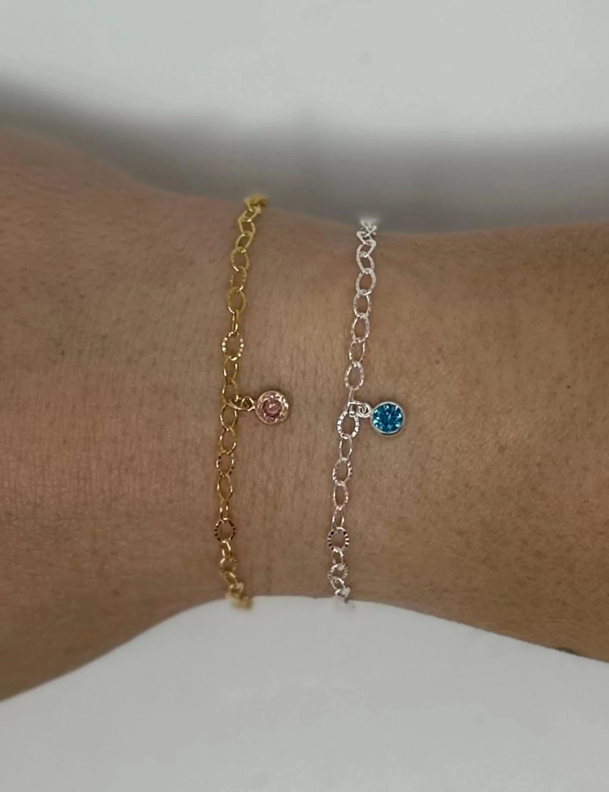 Birthstone Dangle Charm 4mm: 14k Gold Filled or Sterling Silver - ForeverFindingsCo