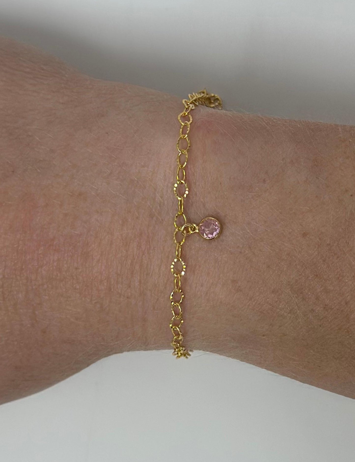 Birthstone Dangle Charm 4mm: 14k Gold Filled or Sterling Silver