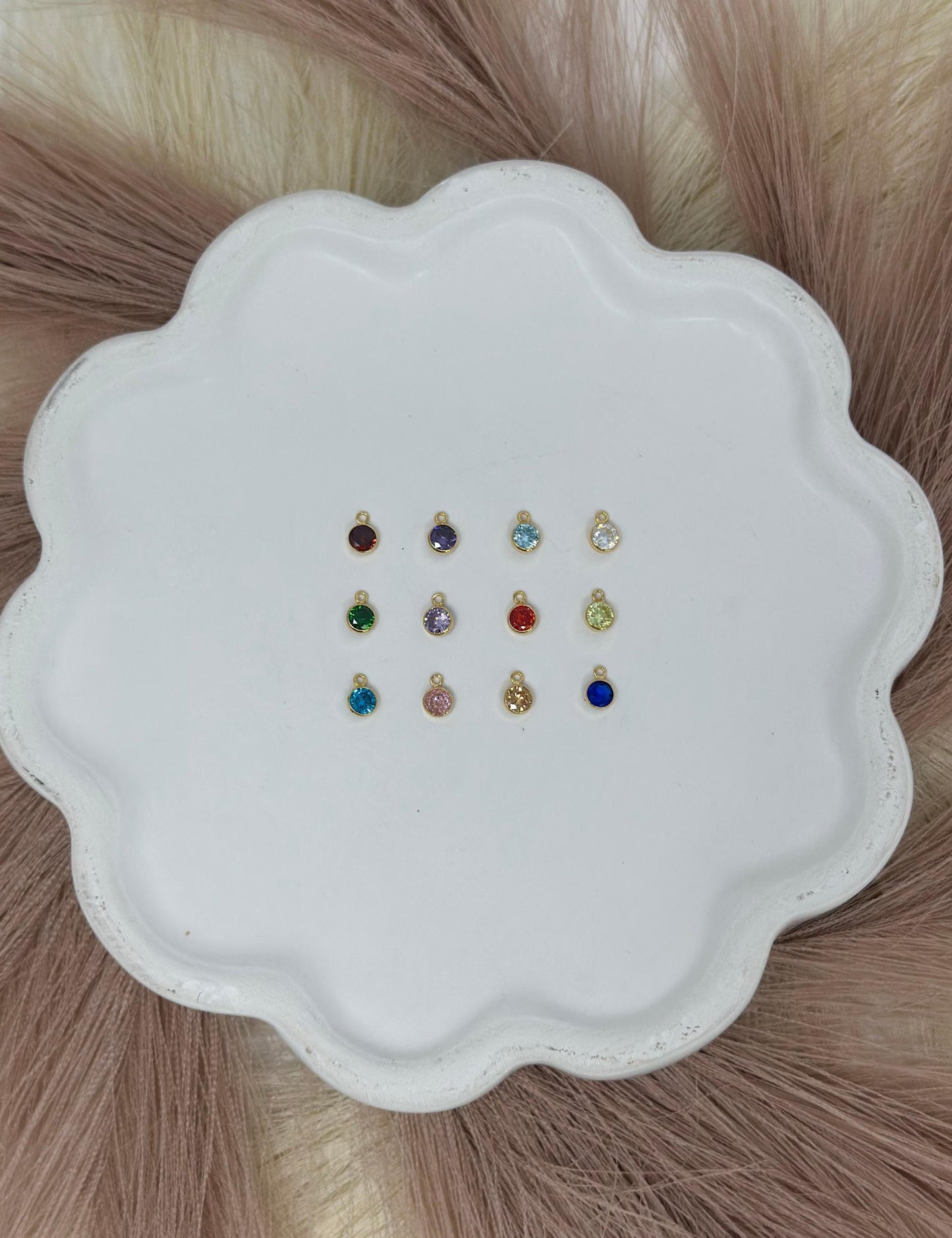 Birthstone Dangle Charm 4mm: 14k Gold Filled or Sterling Silver