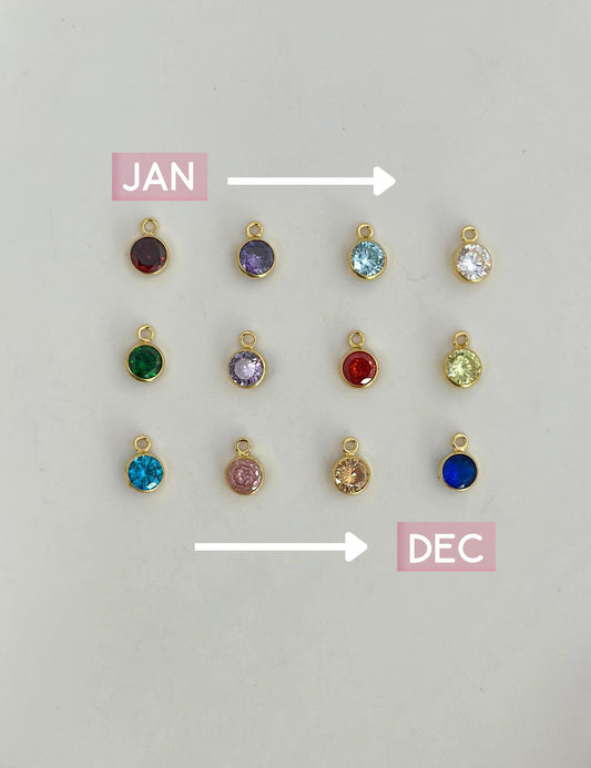 Birthstone Dangle Charm 4mm: 14k Gold Filled or Sterling Silver