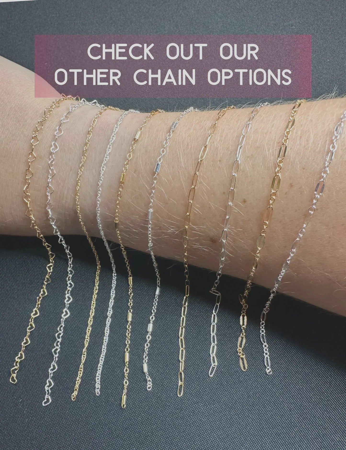 Blue Teal Enamel Chain: 14k Gold Filled or Sterling Silver