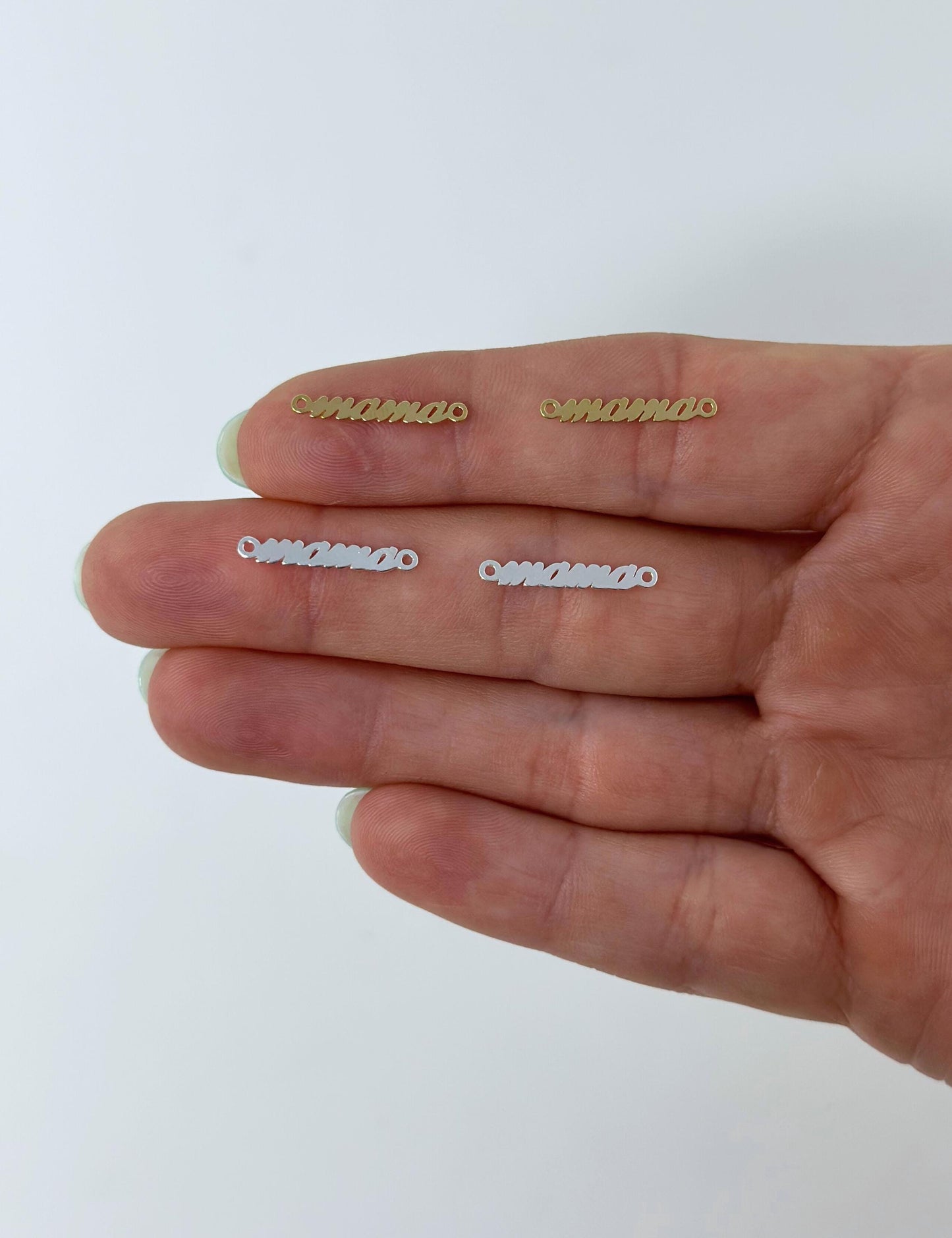 Cursive Mama Charm: 14k Gold Filled or Sterling Silver