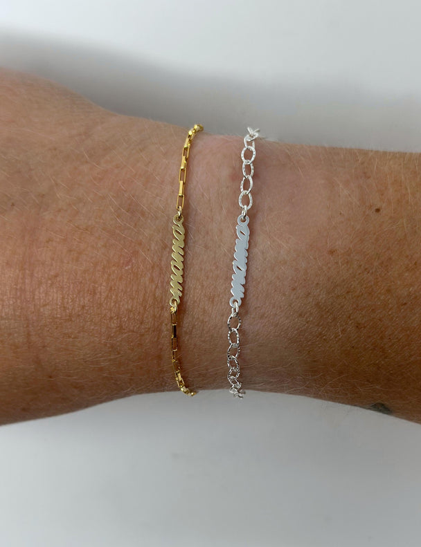 Cursive Mama Charm: 14k Gold Filled or 925 Sterling Silver