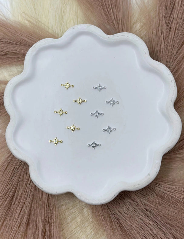 North Star Charm Connector: 14k Gold Filled or Sterling Silver