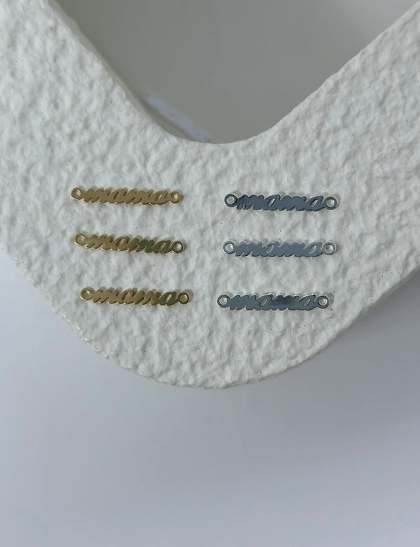 Cursive Mama Charm: 14k Gold Filled or 925 Sterling Silver