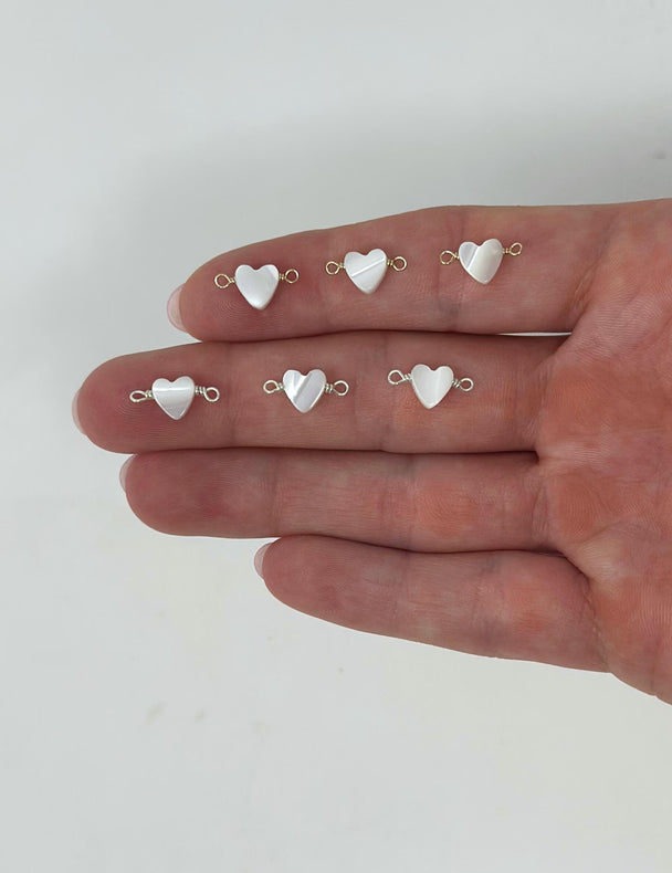 Pearl Heart Charm: 14k Gold Filled and 925 Sterling Silver