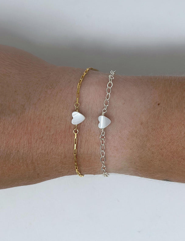 Pearl Heart Charm: 14k Gold Filled and 925 Sterling Silver