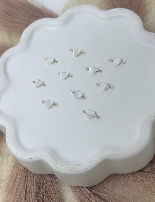 Pearl Heart Charm: 14k Gold Filled and 925 Sterling Silver