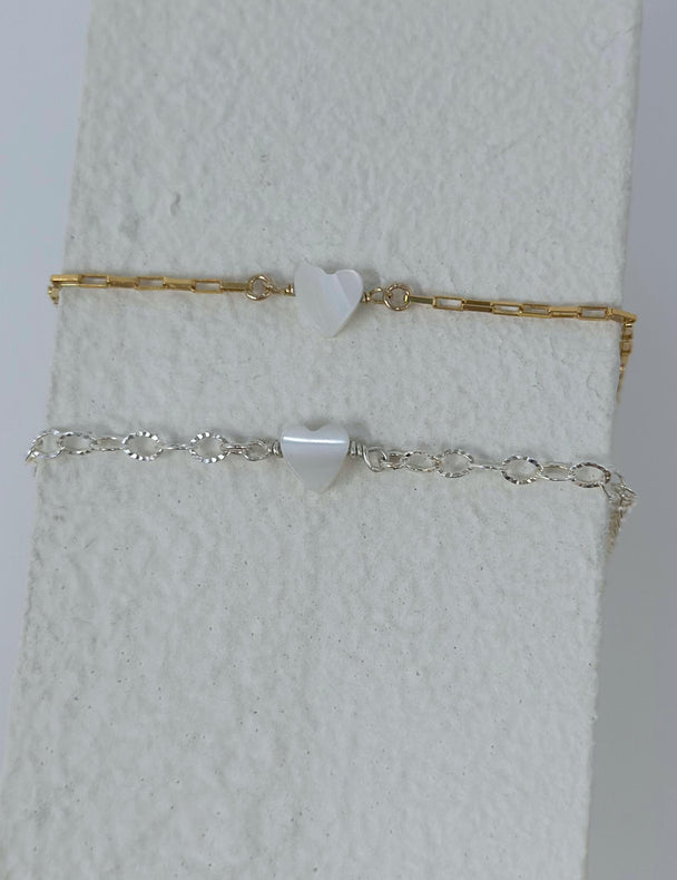 Pearl Heart Charm: 14k Gold Filled and 925 Sterling Silver