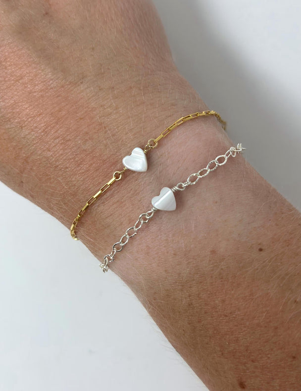 Pearl Heart Charm: 14k Gold Filled and 925 Sterling Silver