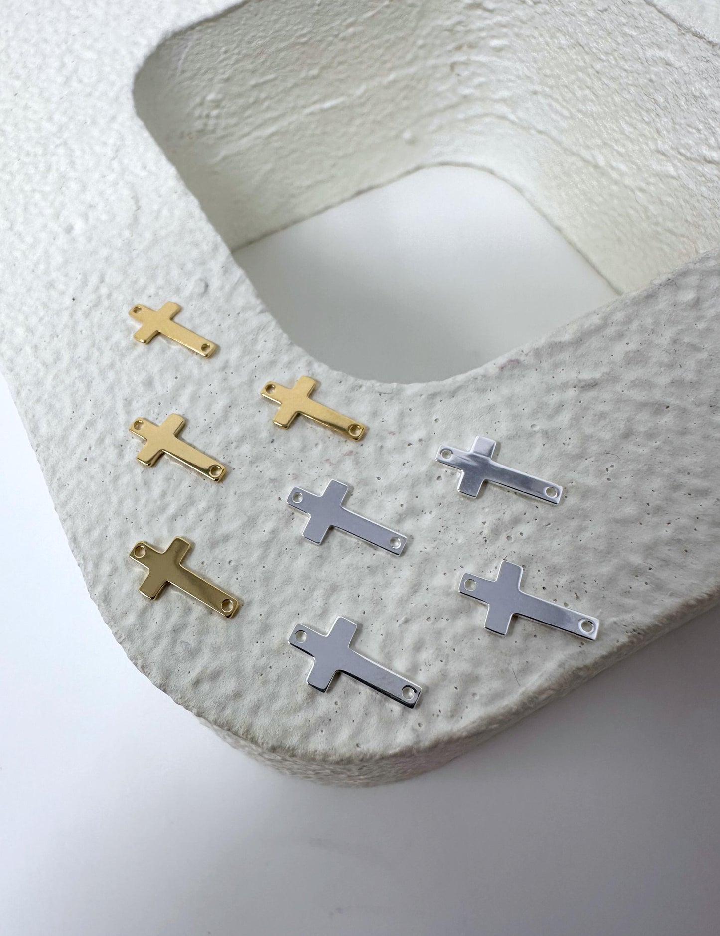 Cross Charm Connector Faith Charm: 14k Gold Filled or Sterling Silver