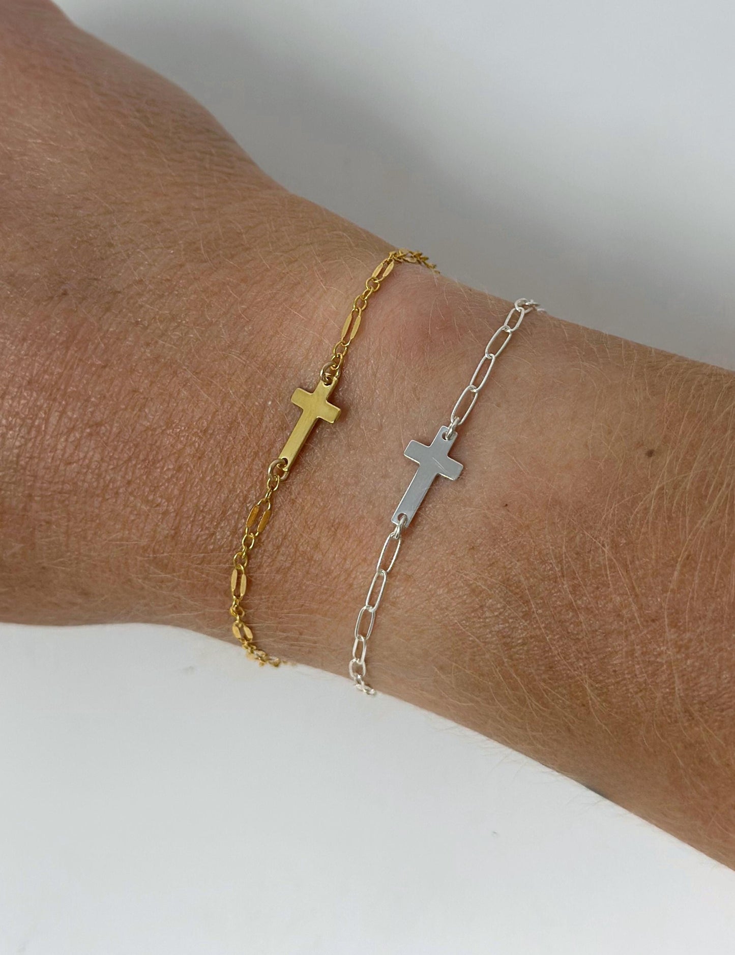 Cross Charm Connector Faith Charm: 14k Gold Filled or Sterling Silver