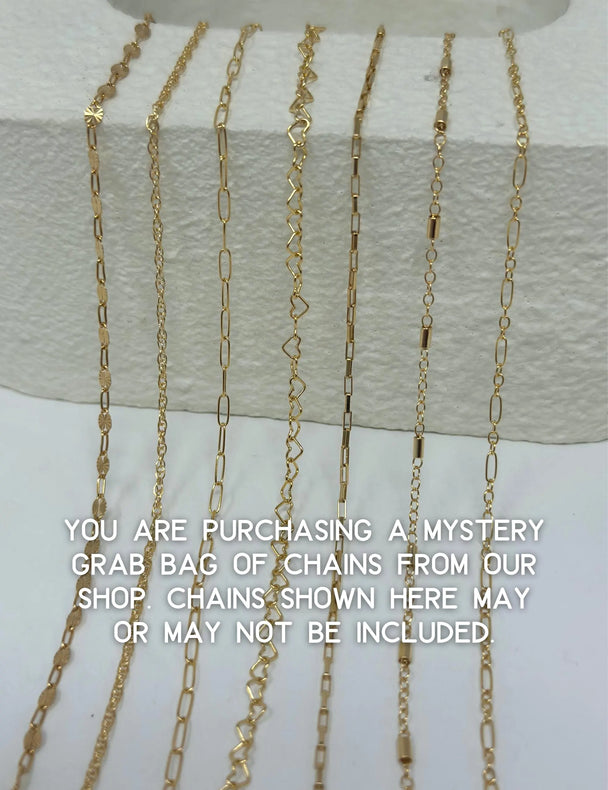 Chain Mystery Bag: 10 Bracelet Length Chains Gold Filled and Sterling Silver