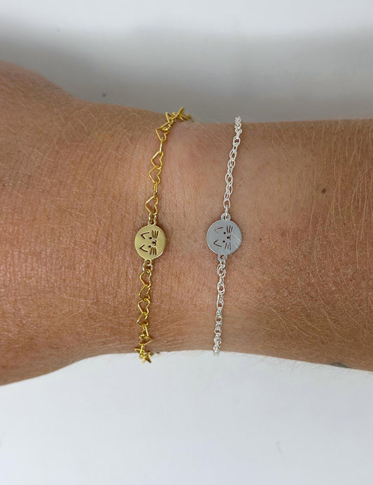 Cat Connector Charm Gold Filled or Sterling Silver Cat Lover Charm