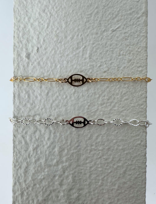 Football Charm Connector Charm: 14k Gold Filled or 925 Sterling Silver