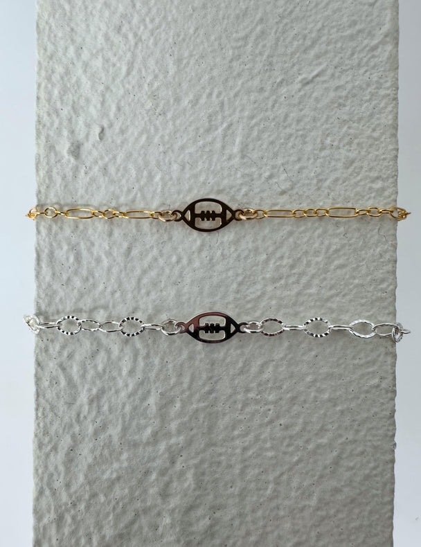 Football Charm Connector Charm: 14k Gold Filled or 925 Sterling Silver