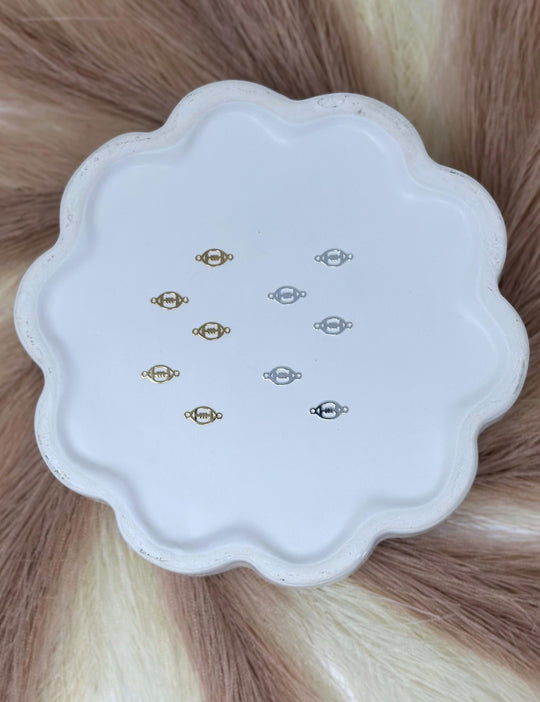 Football Charm Connector Charm: 14k Gold Filled or 925 Sterling Silver