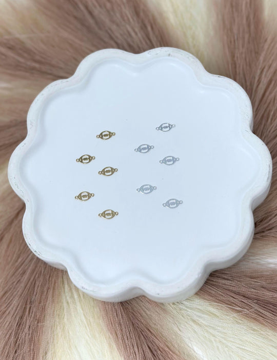 Football Charm Connector Charm: 14k Gold Filled or 925 Sterling Silver