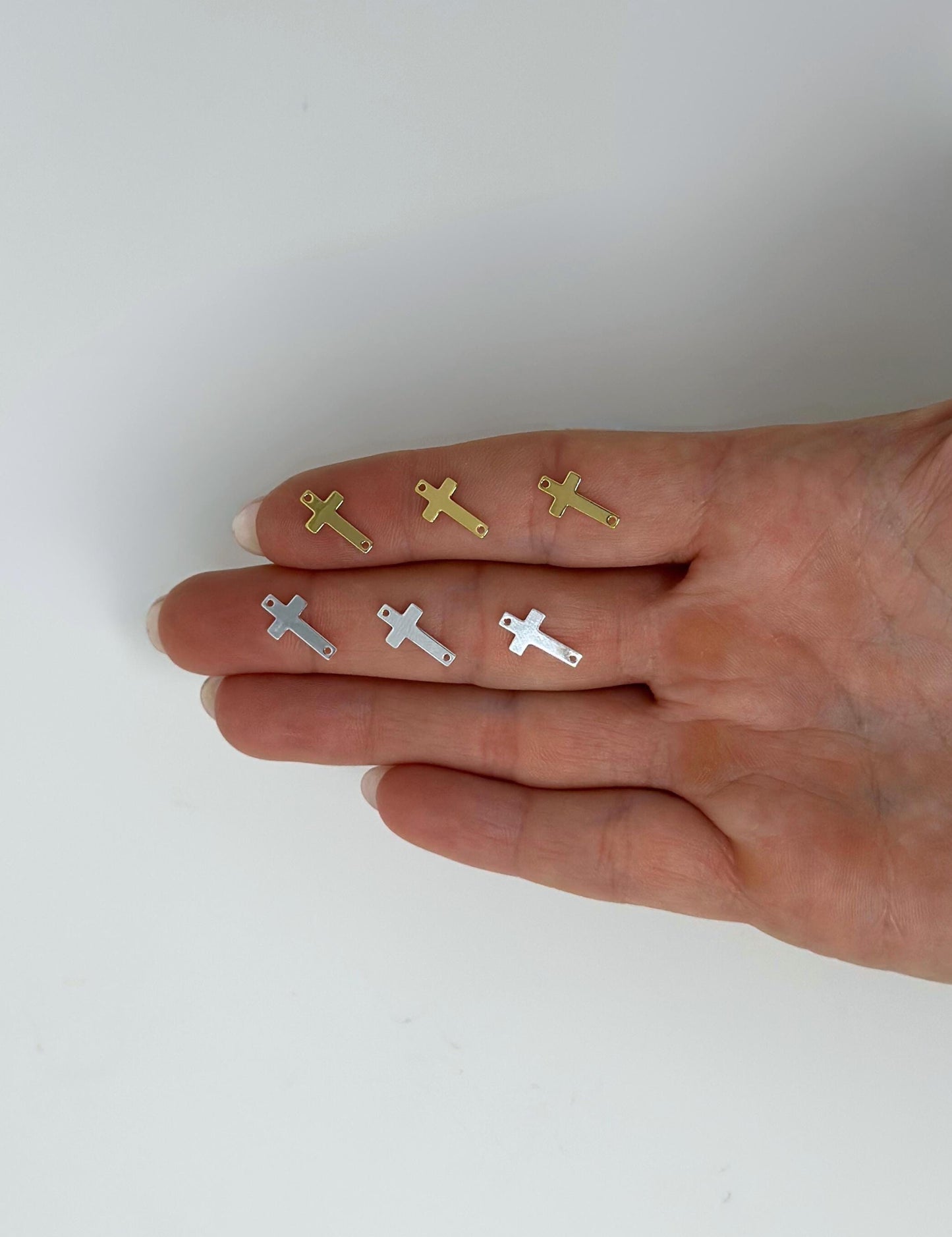 Cross Charm Connector Faith Charm: 14k Gold Filled or Sterling Silver