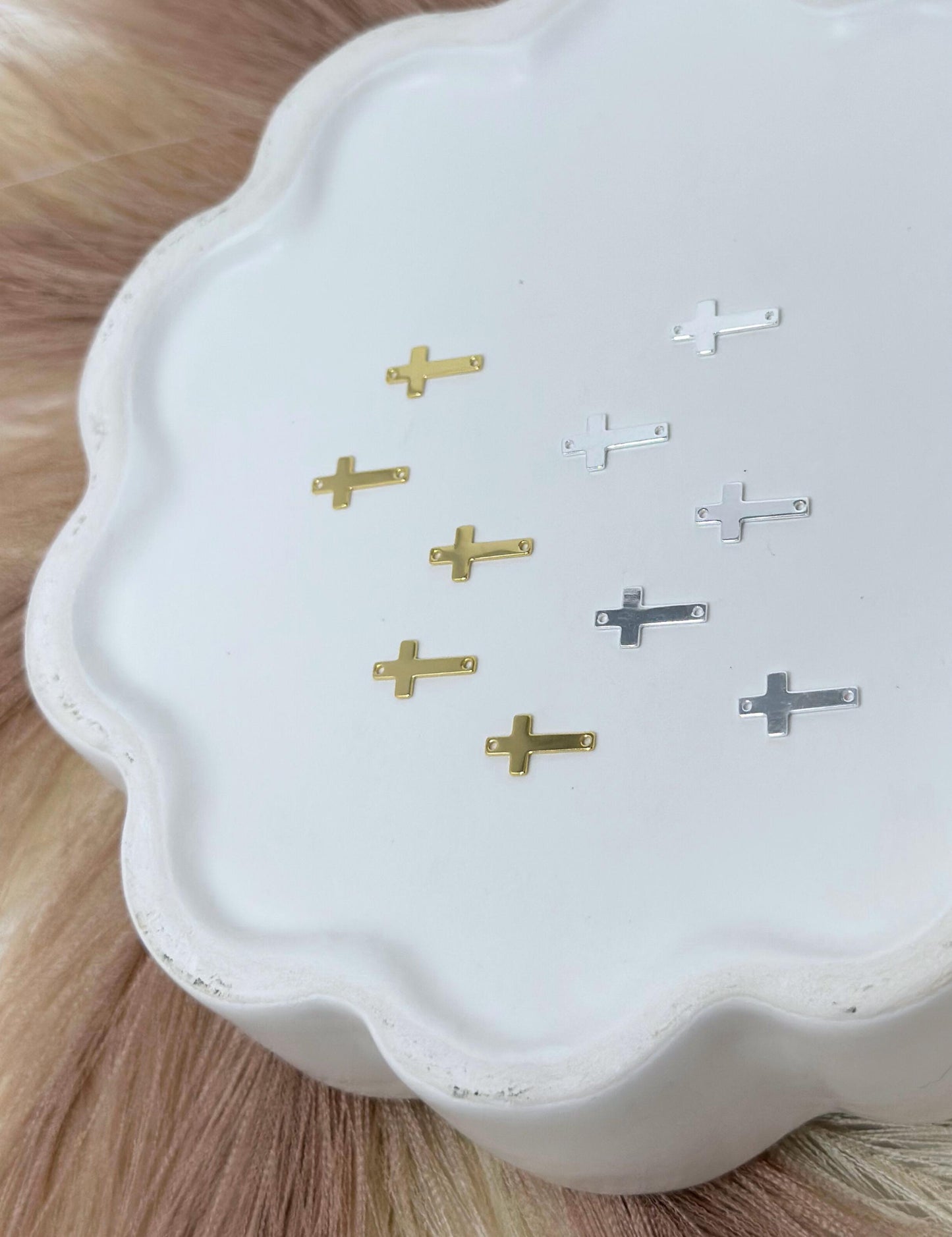 Cross Charm Connector Faith Charm: 14k Gold Filled or Sterling Silver