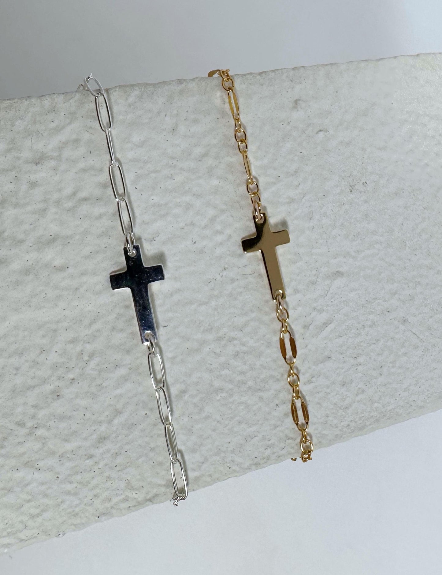 Cross Charm Connector Faith Charm: 14k Gold Filled or Sterling Silver