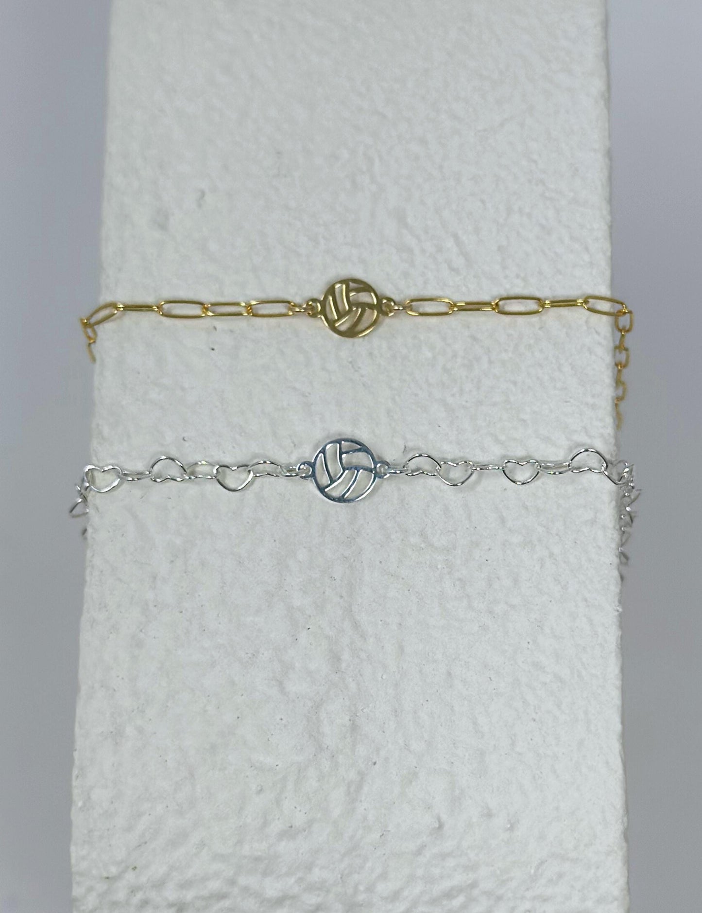 Volleyball Connector Charm: 14k Gold Filled and Sterling Silver