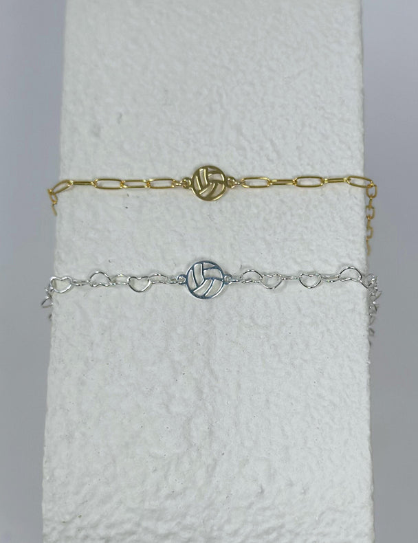 Volleyball Connector Charm: 14k Gold Filled and 925 Sterling Silver