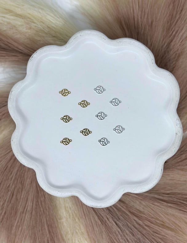 Volleyball Connector Charm: 14k Gold Filled and 925 Sterling Silver