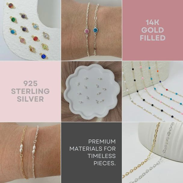 Volleyball Connector Charm: 14k Gold Filled and 925 Sterling Silver