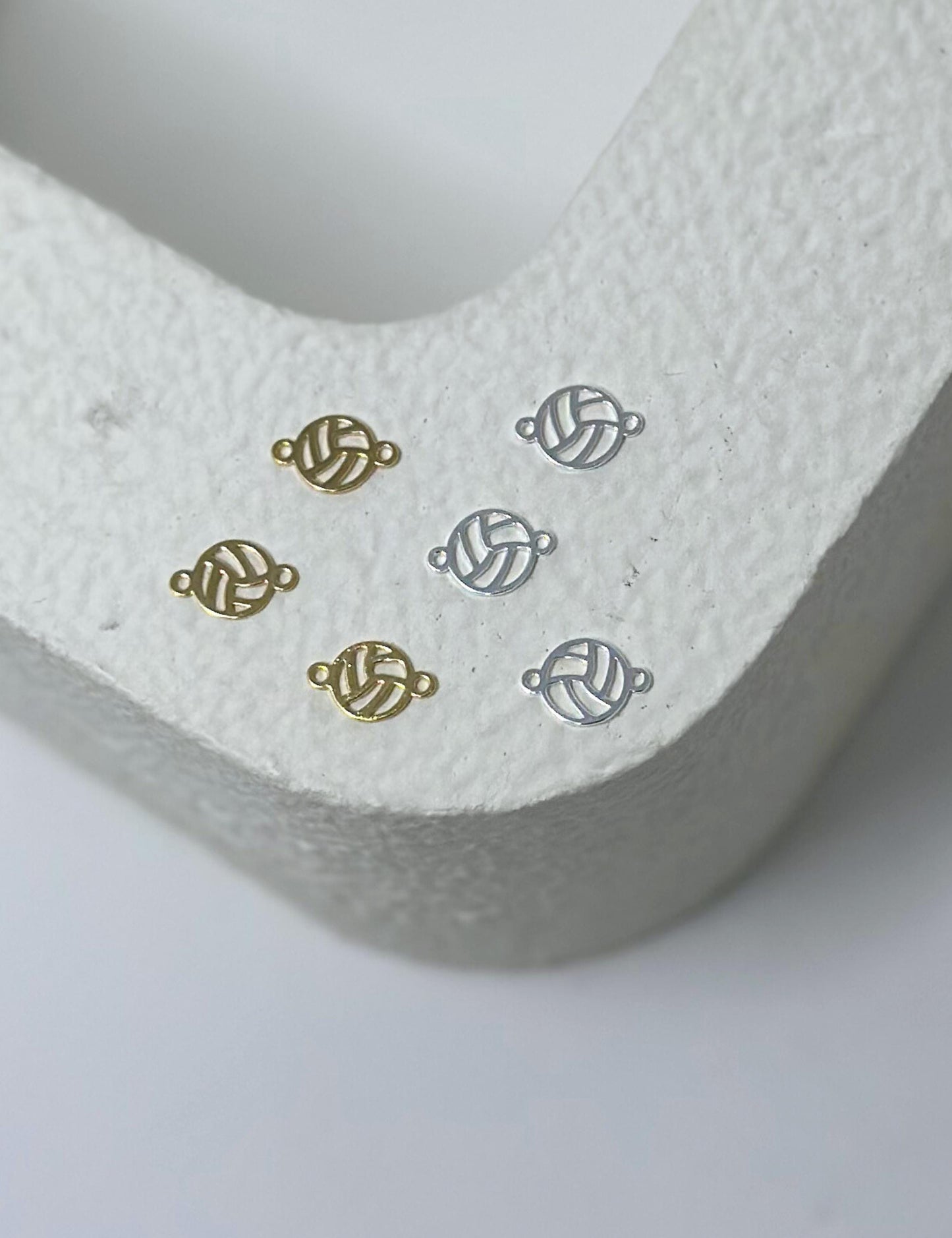 Volleyball Connector Charm: 14k Gold Filled and Sterling Silver